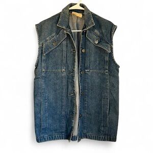 Vintage Gene Ewing Designer Denim Vest Mens Size S